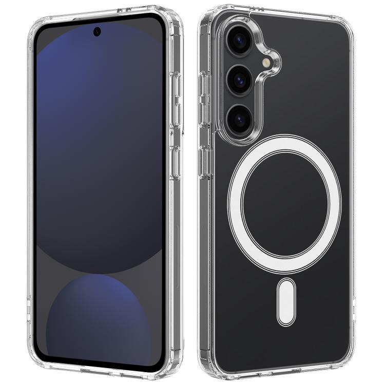 For Samsung Galaxy S24 FE 5G Large Hole Camera MagSafe Magnetic Clear Acrylic TPU Case(Transparent)
