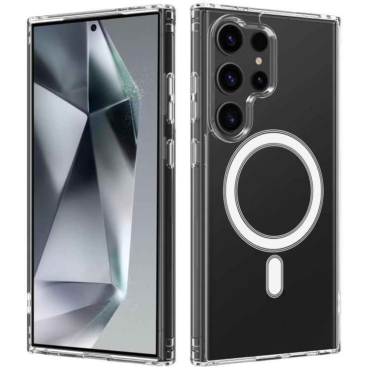 

For Samsung Galaxy S24 Ultra 5G Large Hole Camera MagSafe Magnetic Clear Acrylic TPU Case(Transparent)