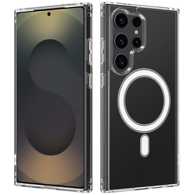 For Samsung Galaxy S25 Ultra 5G Large Hole Camera MagSafe Magnetic Clear Acrylic TPU Case(Transparent)