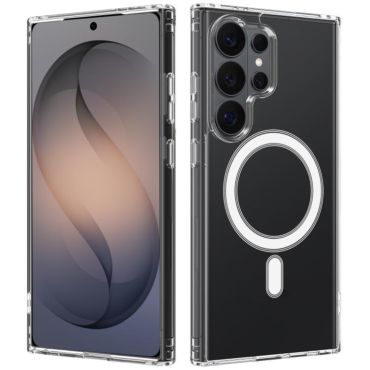 For Samsung Galaxy S26 Ultra 5G Large Hole Camera MagSafe Magnetic Clear Acrylic TPU Case(Transparent)