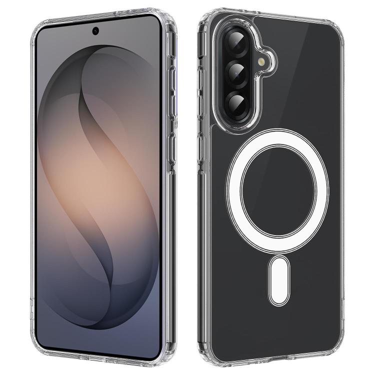 For Galaxy S26 FE 5G Large Hole Camera MagSafe Magnetic Clear Acrylic TPU Case(Transparent)