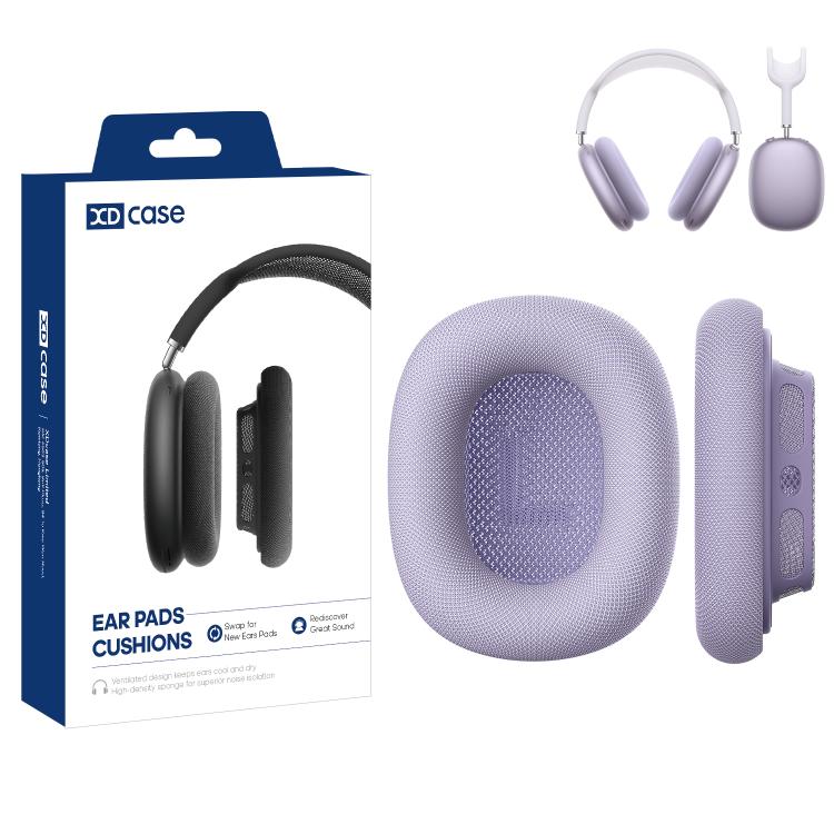 For AirPods Max 2 XDcase 1 Pair Mesh Fabric Magnetic Replacement Sponge Ear Pads(Purple)