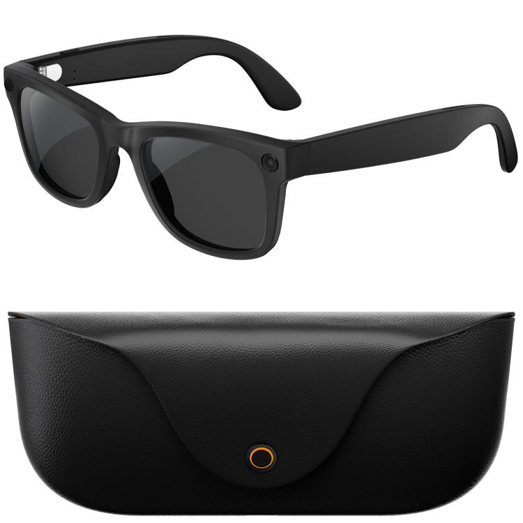 

MT5 Ultra Smart AI Glasses with 8MP HD Camera, Video Recording WiFi Transmission Al Smart Voice Assistant, Type:Sunglasses(Black Charge Case)