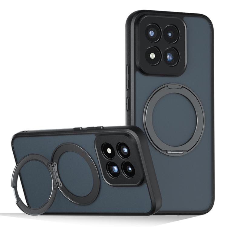 

For Xiaomi 17 Max 5G Armor Magnetic Holder PC Hybrid TPU Phone Case(Frosted Black)