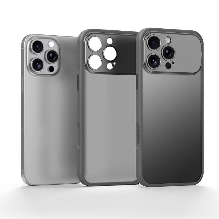 For iPhone 16 Pro Max SULADA Transforms Into 17 Pro Semi-Transparent Matte Shockproof Phone Case(Gray)
