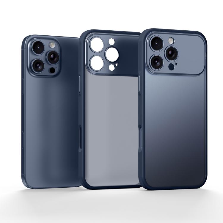 For iPhone 16 Pro SULADA Transforms Into 17 Pro Semi-Transparent Matte Shockproof Phone Case(Blue)