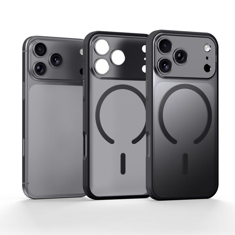For iPhone 17 Pro SULADA Transforms Into 17 Pro Semi-Transparent Matte Magnetic Phone Case(Black)