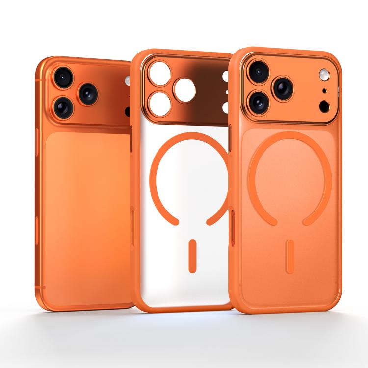 For iPhone 18 Pro Max SULADA Transforms Into 17 Pro Semi-Transparent Matte Magnetic Phone Case(Orange)