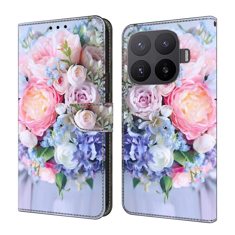

For Xiaomi 17T Pro 5G Crystal-Like Painted Vegan Leather Phone Case(Colorful Flowers)