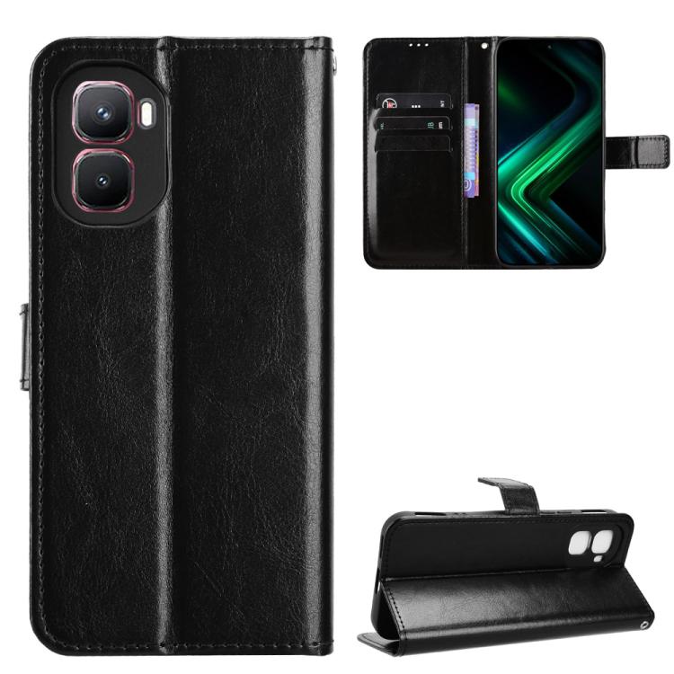 

For Infinix GT 50 Pro 5G Retro Crazy Horse Texture Vegan Leather Phone Case(Black)