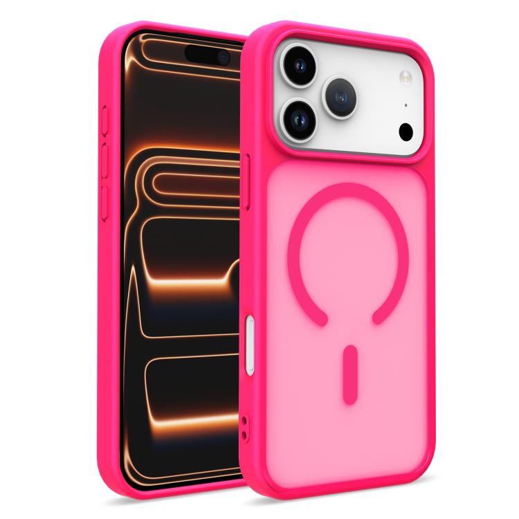 

For iPhone 17 Pro Skin-Friendly Magnetic Shockproof TPU Hybrid PC Phone Case(Rose Red)