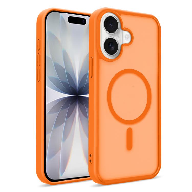 

For iPhone 16 Plus Skin-Friendly Magnetic Shockproof TPU Hybrid PC Phone Case(Orange)