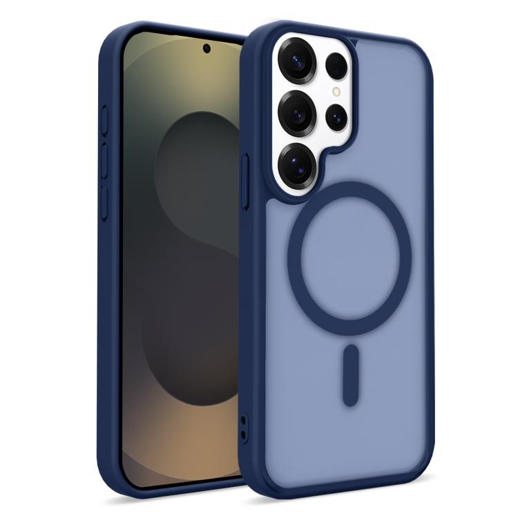 For Samsung Galaxy S26 Ultra 5G Skin-Friendly Magnetic Shockproof TPU Hybrid PC Phone Case(Blue)