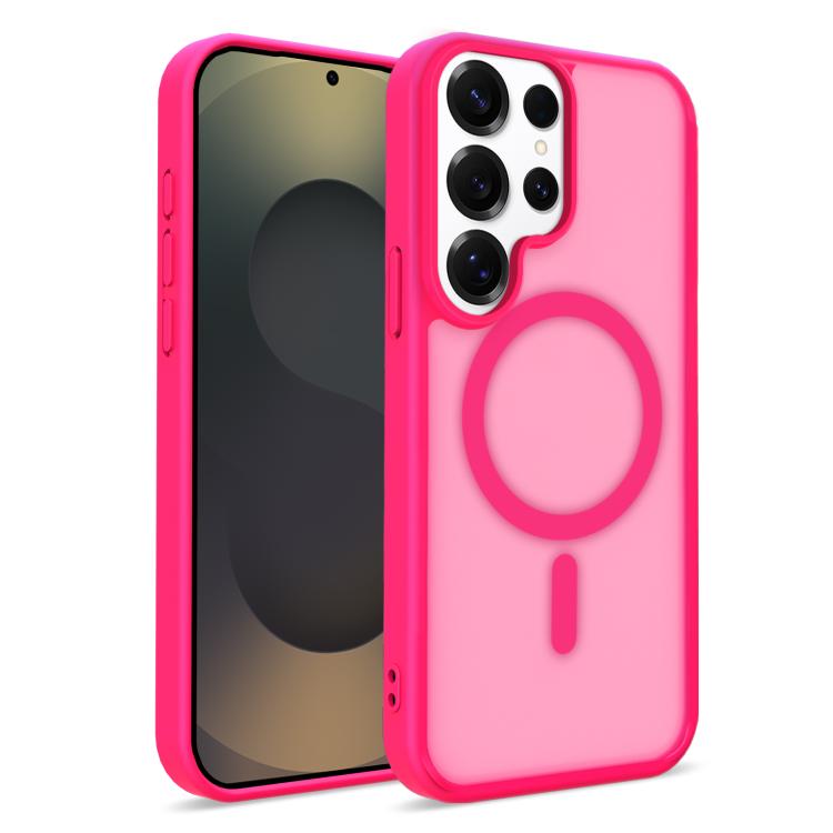 For Samsung Galaxy S25 Ultra 5G Skin-Friendly Magnetic Shockproof TPU Hybrid PC Phone Case(Rose Red)