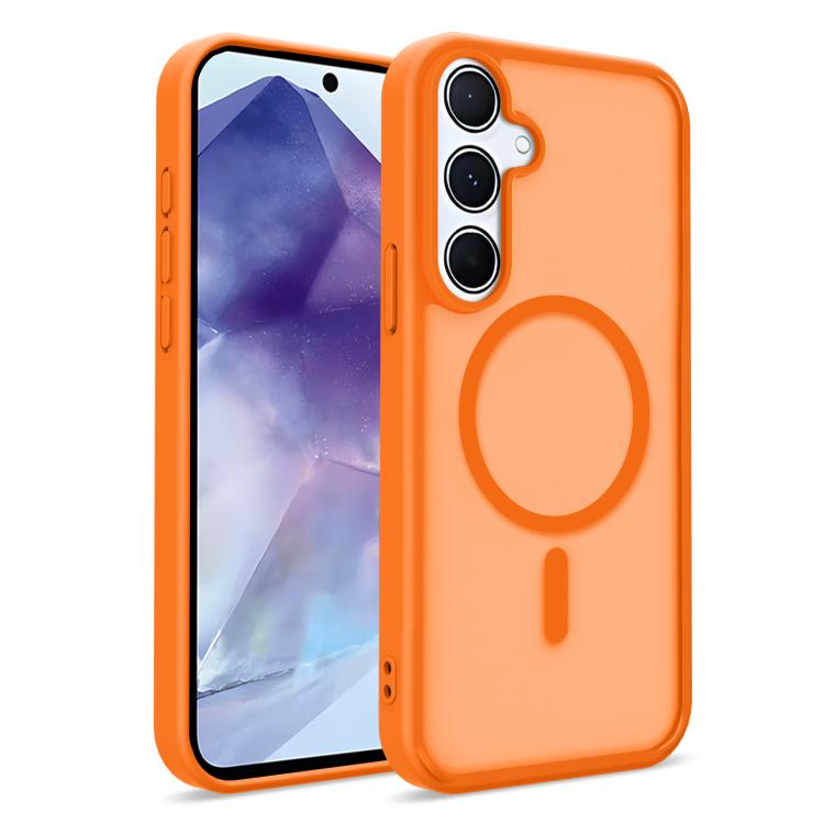 For Samsung Galaxy S25 FE 5G Skin-Friendly Magnetic Shockproof TPU Hybrid PC Phone Case(Orange)