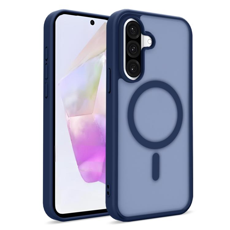 For Samsung Galaxy A36 / A37 5G Skin-Friendly Magnetic Shockproof TPU Hybrid PC Phone Case(Blue)