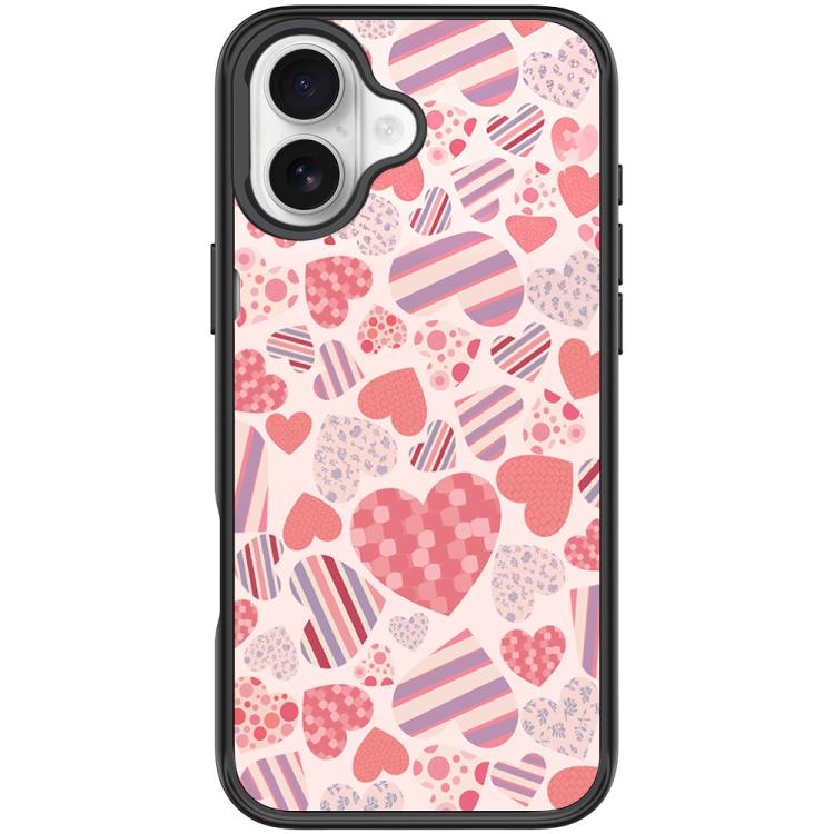 For iPhone 17 Heart Collection Pattern Magnetic Phone Case(Black)
