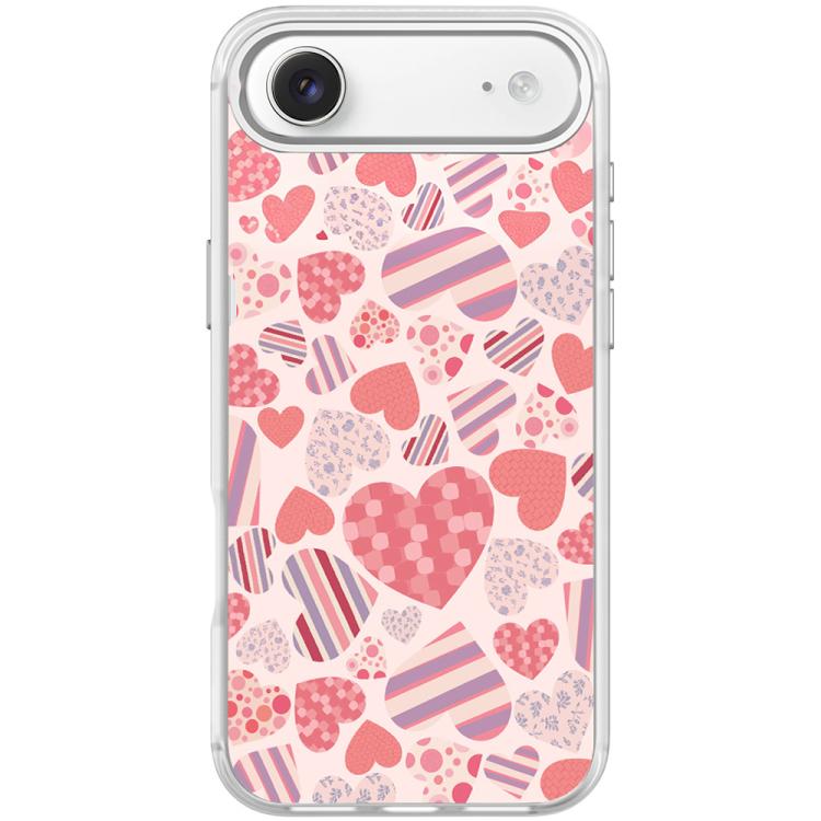 For iPhone Air Heart Collection Pattern Magnetic Phone Case(Transparent White)