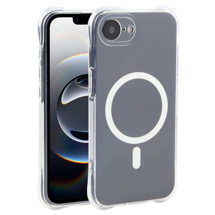 For iPhone 17e / 16e Shockproof Non-slip Magnetic TPU Phone Case(Transparent)