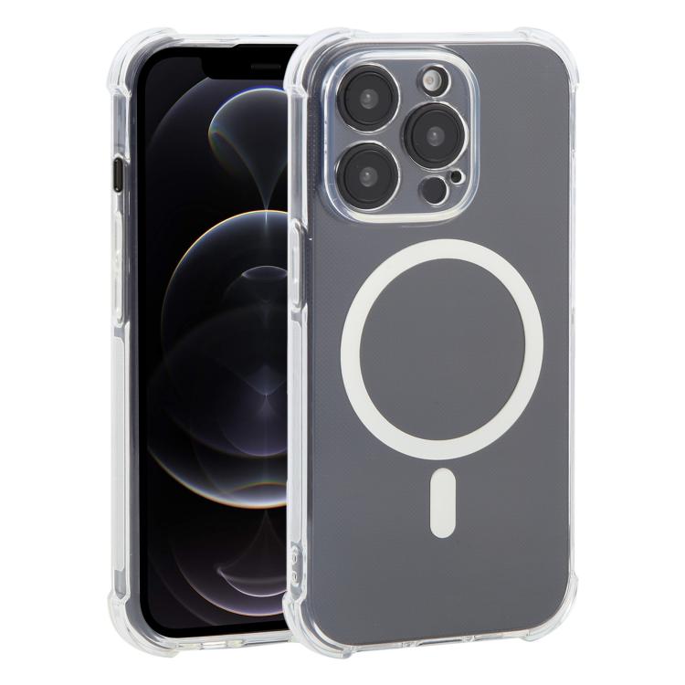 

For iPhone 12 Pro Shockproof Non-slip Magnetic TPU Phone Case(Transparent)