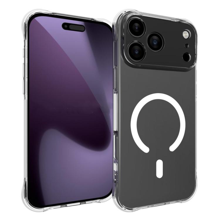 For iPhone 18 Pro Max Shockproof Non-slip Magnetic TPU Phone Case(Transparent)