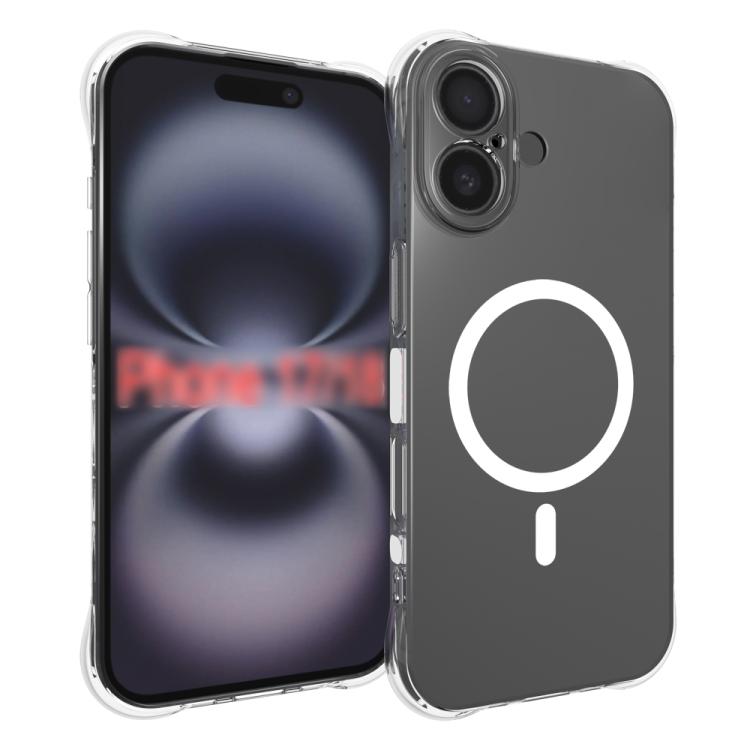 For iPhone 18 Shockproof Non-slip Magnetic TPU Phone Case(Transparent)