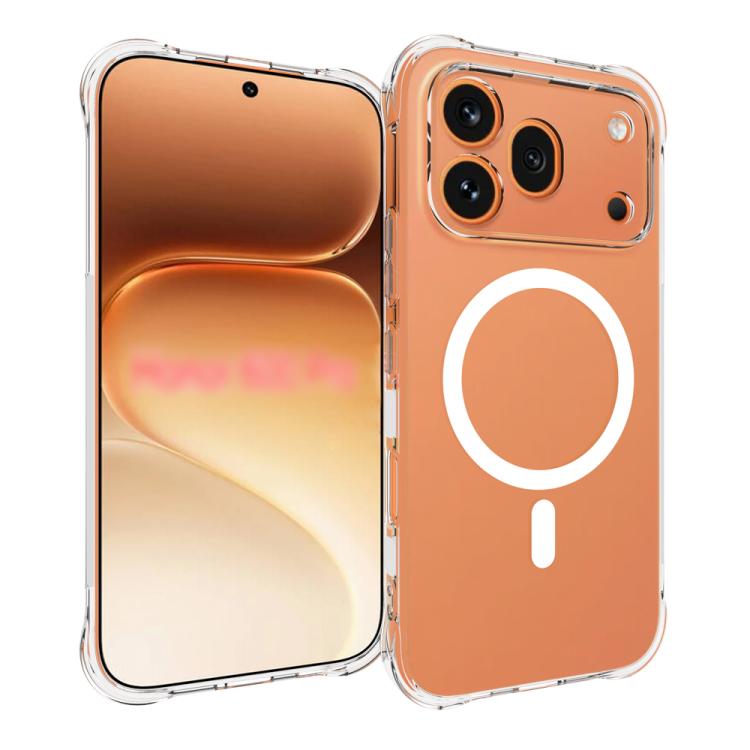 

For Honor 600 Pro Global Shockproof Non-slip Magnetic TPU Phone Case(Transparent)