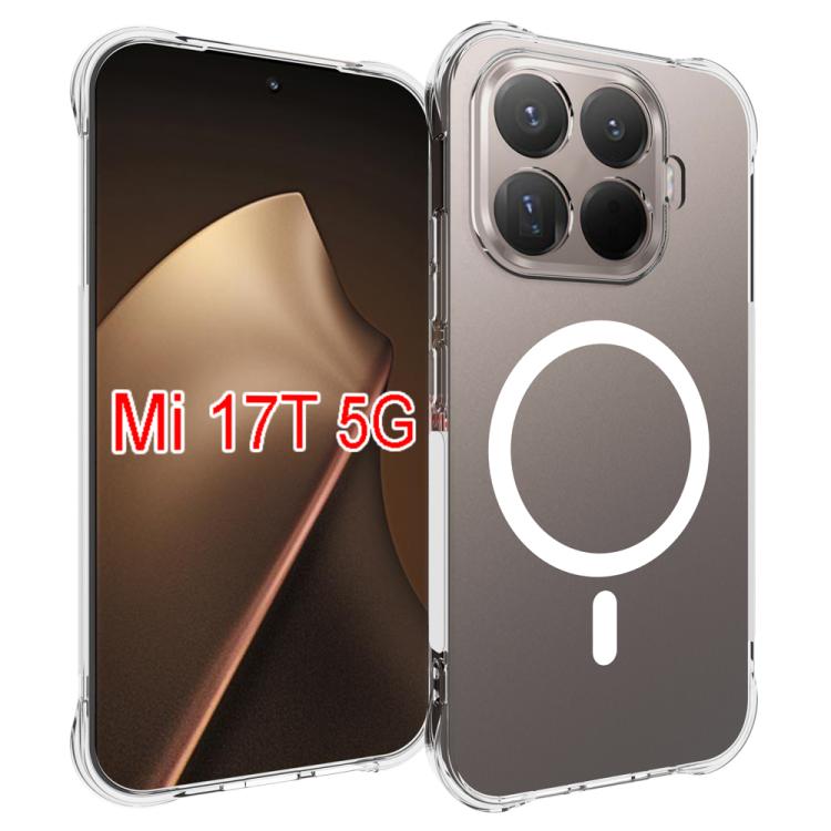 

For Xiaomi 17T 5G Shockproof Non-slip Magnetic TPU Phone Case(Transparent)