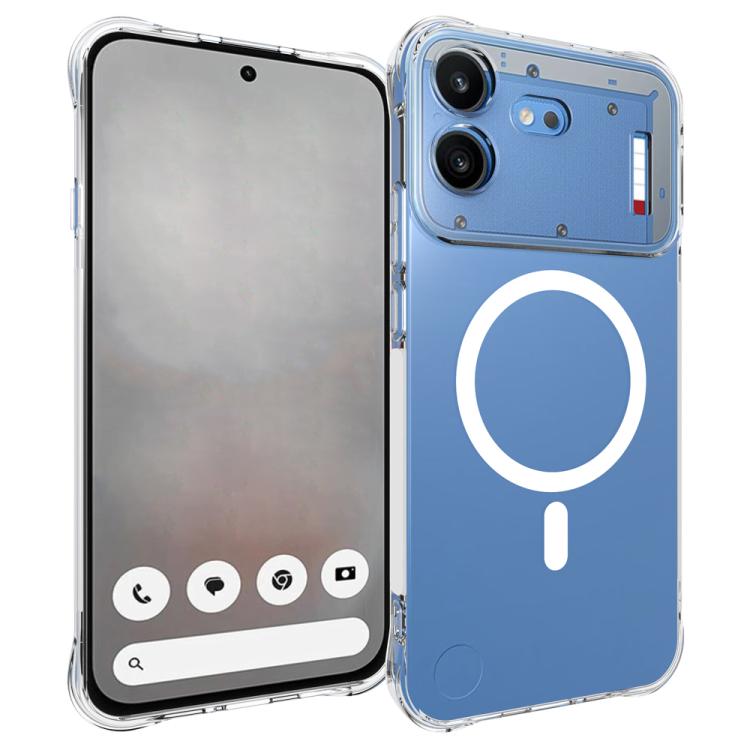 For Nothing Phone 4b Shockproof Non-slip Magnetic TPU Phone Case(Transparent)