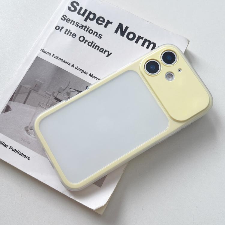For iPhone 12 Large Window Precision Hole Skin Feel TPU Hybrid PC Phone Case(Yellow)