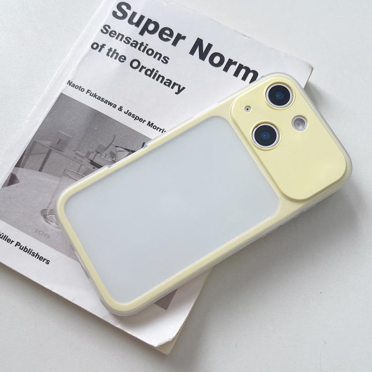 For iPhone 14 Large Window Precision Hole Skin Feel TPU Hybrid PC Phone Case(Yellow)