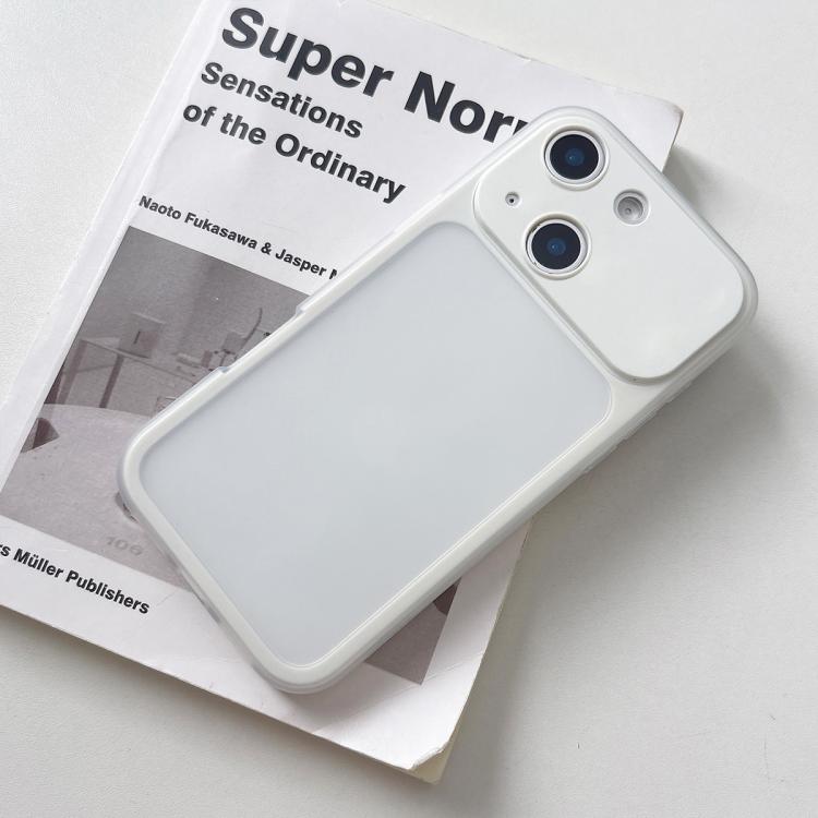 For iPhone 15 Large Window Precision Hole Skin Feel TPU Hybrid PC Phone Case(White)