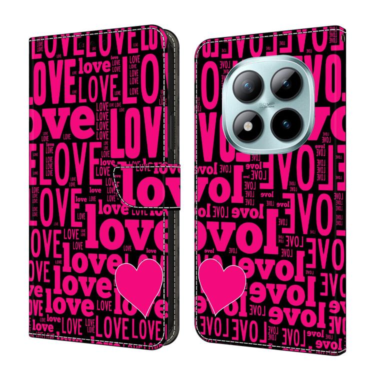 

For Redmi Note 15 Pro+ Global 163.3mm Crystal-Like Painted Vegan Leather Phone Case(LOVE)