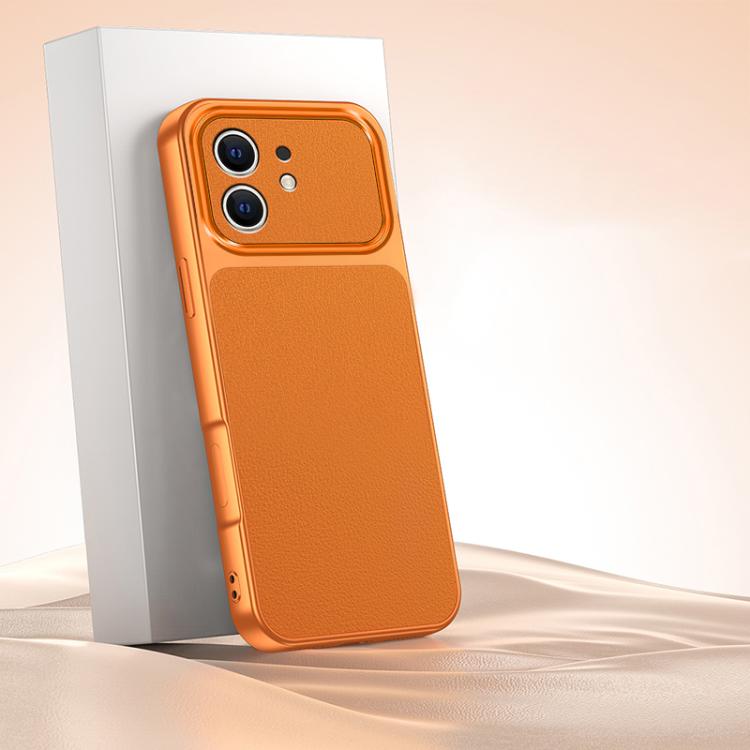 

For iPhone 11 Lambskin Series Skin Feel Shockproof Phone Case(Orange)