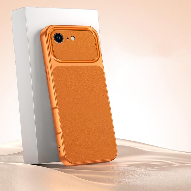 

For iPhone 17 Lambskin Series Skin Feel Shockproof Phone Case(Orange)