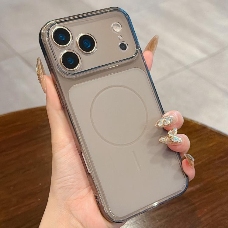 For iPhone 17 Pro Large Window Precision Hole Translucent Frosted TPU Phone Case(Black)