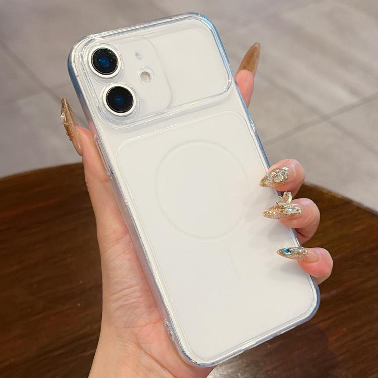 For iPhone 11 Large Window Precision Hole Translucent Frosted TPU Phone Case(White)