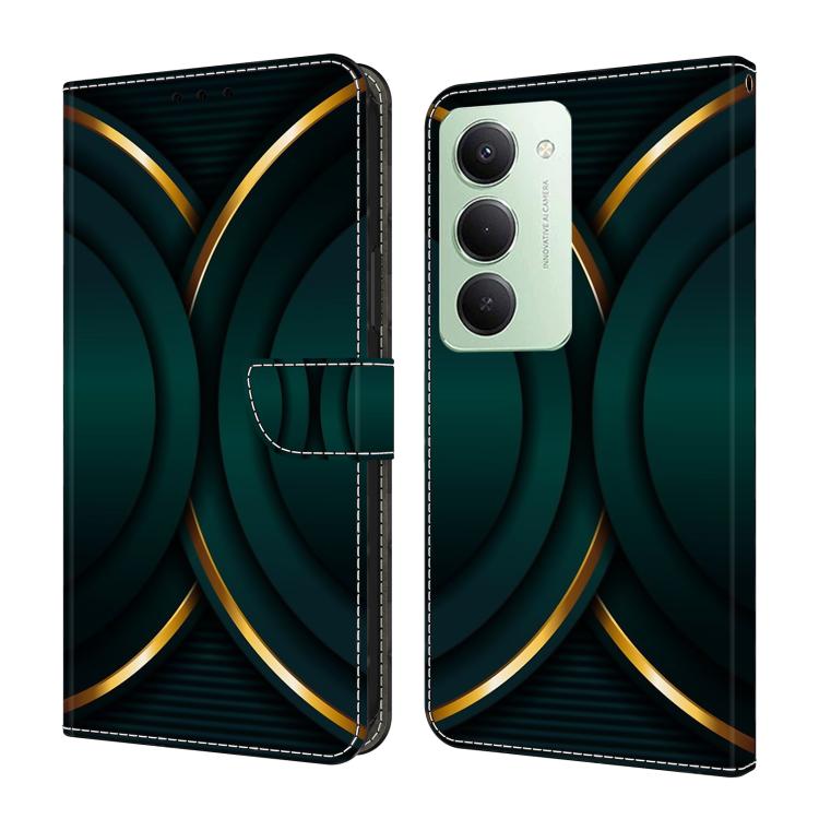 For Redmi 15 5G Global / 15 4G SEA 169.5mm Crystal-Like Painted Vegan Leather Phone Case(Gold Rimmed Outline)