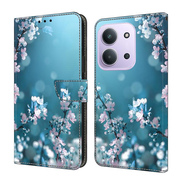 

For Redmi 15C 5G / 4G EU 173mm Crystal-Like Painted Vegan Leather Phone Case(Plum Bossom)