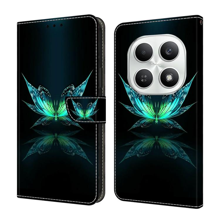 

For Redmi Note 15 5G / 4G Global 164mm Crystal-Like Painted Vegan Leather Phone Case(Reflection Butterfly)