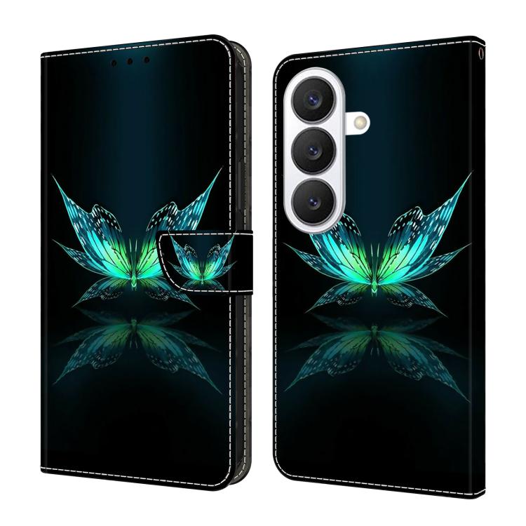 

For Samsung Galaxy S26+ 5G Crystal-Like Painted Vegan Leather Phone Case(Reflection Butterfly)