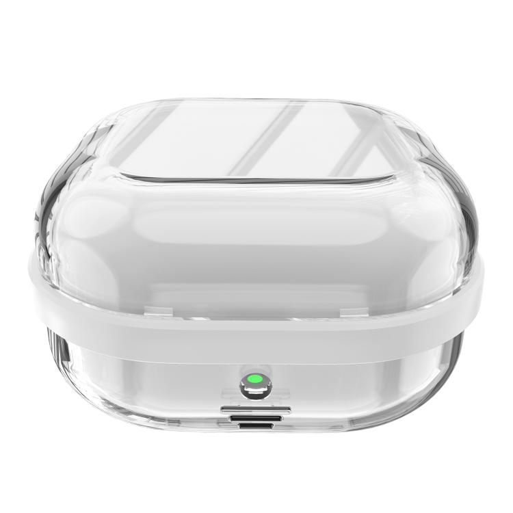 

For Samsung Galaxy Buds4 / Buds4 Pro Moonlight Box High Transparency Shockproof Earphone Protective Case(White + Transparent)