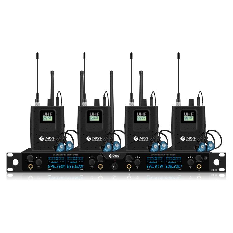 

DEBRA ER-404 Professional Stage Monitoring System 4-in-1 Wireless In-Ear Headphones(US Plug)