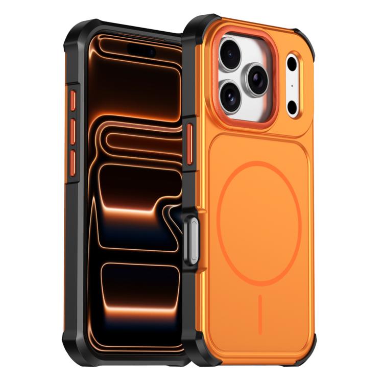 For iPhone 17 Pro Max Solid Color 2 in 1 Magnetic Airbag Shockproof Phone Case(Orange)
