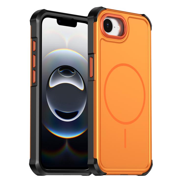 

For iPhone 17e / 16e Solid Color 2 in 1 Magnetic Airbag Shockproof Phone Case(Orange)