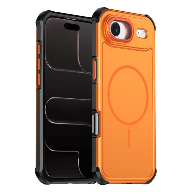 

For iPhone Air Solid Color 2 in 1 Magnetic Airbag Shockproof Phone Case(Orange)