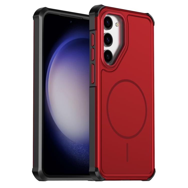 For Samsung Galaxy S23+ 5G Solid Color 2 in 1 Magnetic Airbag Shockproof Phone Case(Red)