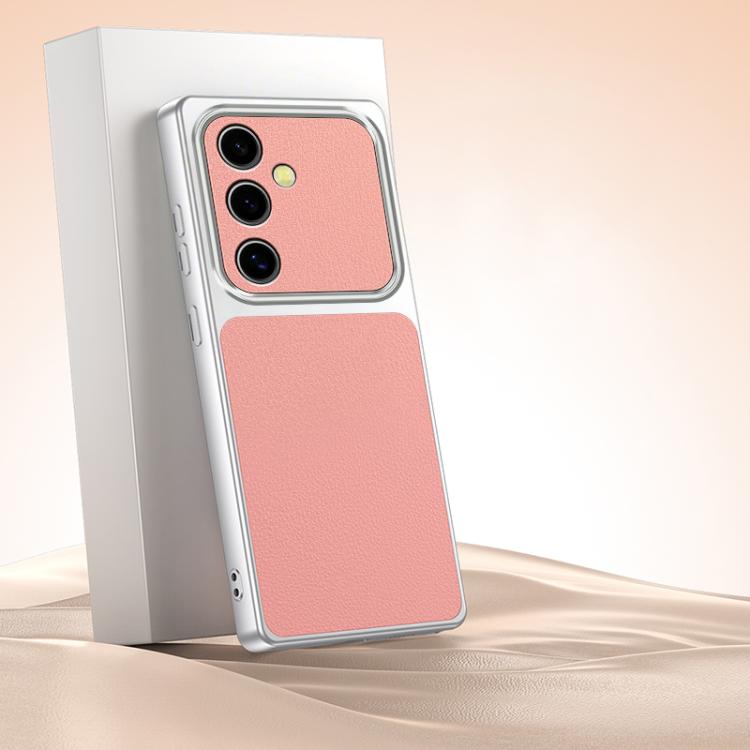 For Galaxy S23 FE 5G Lambskin Series Skin Feel Shockproof Phone Case(Pink)