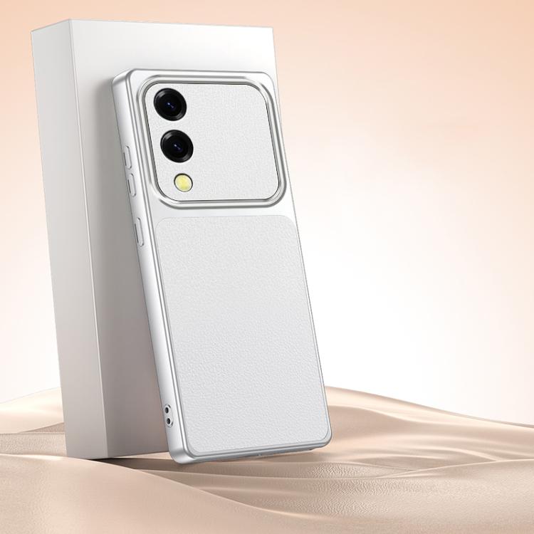 

For Galaxy S25 Edge 5G Lambskin Series Skin Feel Shockproof Phone Case(Silver)