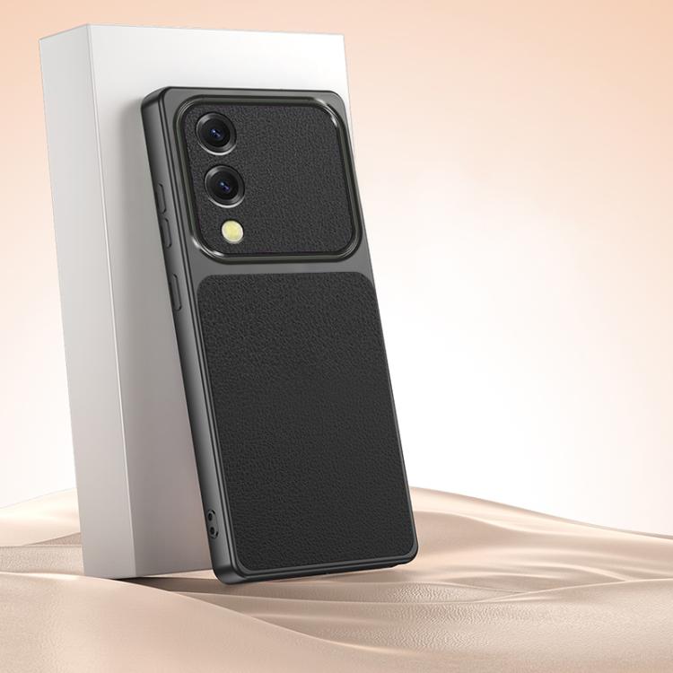 For Galaxy S25 Edge 5G Lambskin Series Skin Feel Shockproof Phone Case(Black)